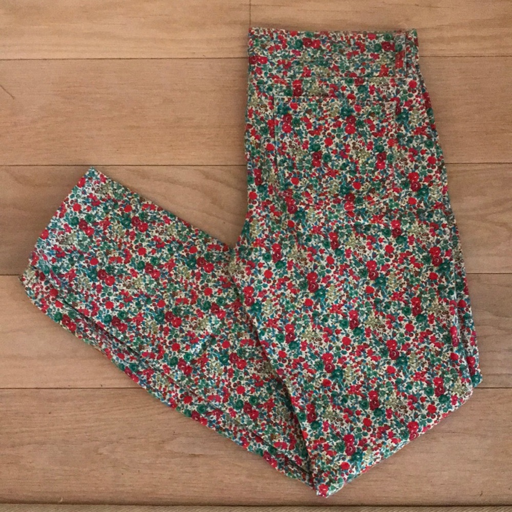 Jcrew floral toothpick jeans